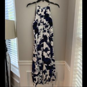 Chiffon dress with ruffle bottom